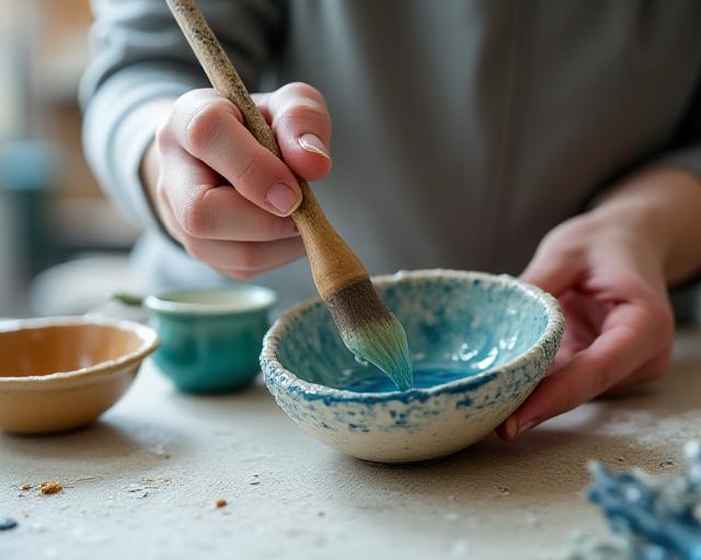 Glazing and finishing handcrafted ceramic pieces