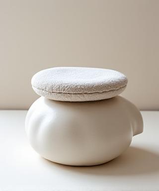 Ceramic meditation cushion holder and support
