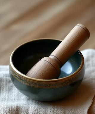 Handcrafted ceramic meditation singing bowl